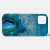 Coques Case-Mate iPhone Belle Pierre d'Agate Bleu Turquoise (Verso (horizontal))