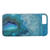 Coques Case-Mate iPhone Belle Pierre d'Agate Bleu Turquoise (Dos (Horizontal))