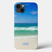 Coques Case-Mate iPhone Belle plage Photo Monogramme Ocean Waves (Verso)