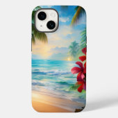 Coques Case-Mate iPhone Belle plage tropicale, palmiers et fleurs (Verso)