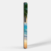 Coques Case-Mate iPhone Belle plage tropicale, palmiers et fleurs (Verso / Droite)