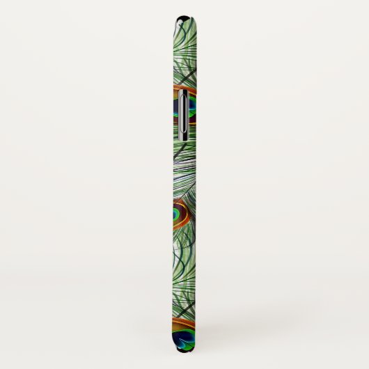 Coques Case-Mate iPhone Belle plume verte de paon (Dos/Droite)