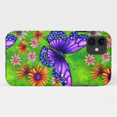 Coques Case-Mate iPhone Belle prairie à papillon pourpre (Dos (Horizontal))