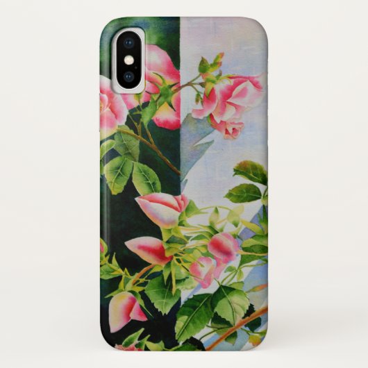 Coques Case-Mate iPhone Belle rose rose rouge roses blanc aquarelle floral (Dos)