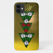COQUES Case-Mate iPhone BELLE ROSE ROUGE BLANCHE TRIANGLE MONOGRAM (Dos)