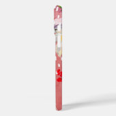 Coques Case-Mate iPhone Belle Rouge Vibrant Floral Géométrique avec nom (Verso / Gauche)