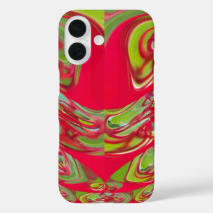 Coques iPhone 16 Belle texture rouge et verte Couleur Art Abstrait