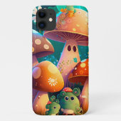 Coques Case-Mate iPhone Belles champignons de bébé vert (Dos)