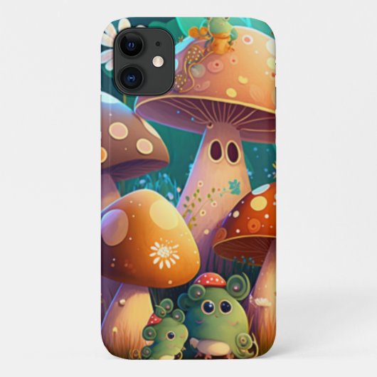 Coques Case-Mate iPhone Belles champignons de bébé vert (Dos)