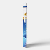 Coques Case-Mate iPhone Belles cloches de Noël dorées avec Bow Bleu (Verso / Droite)