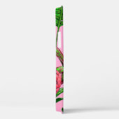 Coques Case-Mate iPhone Belles feuilles vertes tropicales avec fleurs roug (Verso / Droite)