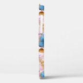 Coques Case-Mate iPhone Belles fleurs bleues Alcool Encre Pastel (Verso / Gauche)