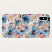 Coques Case-Mate iPhone Belles fleurs bleues Alcool Encre Pastel (Dos (Horizontal))