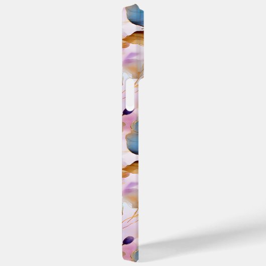 Coques Case-Mate iPhone Belles fleurs bleues Alcool Encre Pastel (Verso / Droite)