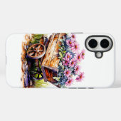 Coques Case-Mate iPhone Belles fleurs d'aster dans une brouette (Verso (horizontal))