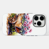 Coques Case-Mate iPhone Belles fleurs d'aster dans une brouette (Verso (horizontal))