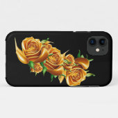 Coques Case-Mate iPhone Belles fleurs d'or rose (Dos (Horizontal))