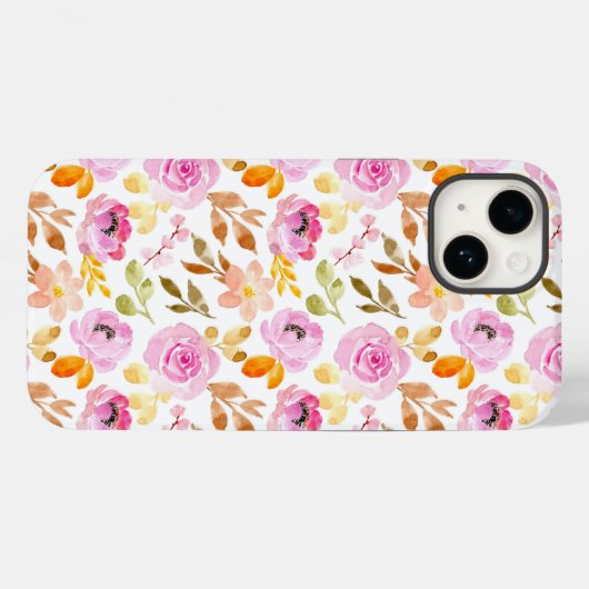 Coques Case-Mate iPhone Belles Fleurs Roses (Verso (horizontal))