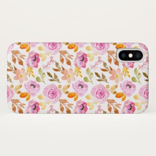 Coques Case-Mate iPhone Belles Fleurs Roses (Dos (Horizontal))