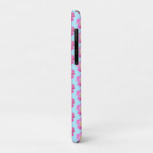 Coques Case-Mate iPhone Belles fleurs roses sur fond bleu clair (Dos/Gauche)
