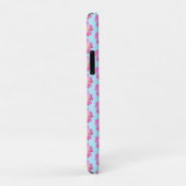 Coques Case-Mate iPhone Belles fleurs roses sur fond bleu clair (Dos/Droite)