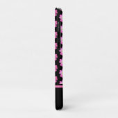 Coques Case-Mate iPhone Belles fleurs roses sur fond noir & nom du texte (Dos/Gauche)