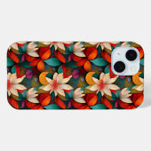 Coques Case-Mate iPhone Belles fleurs Turquoises, orange et blanches (Verso (horizontal))