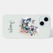 Coques Case-Mate iPhone Belles papillons et fleurs (Verso (horizontal))