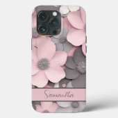 Coques Case-Mate iPhone Belles pavois 3D rose-gris (Verso)