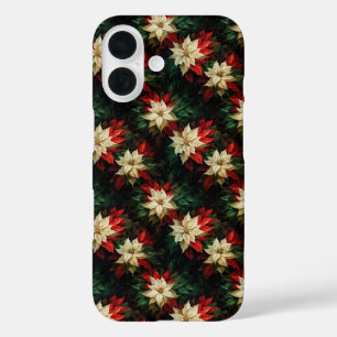 Coques iPhone 16 Belles Poinsettias rouges et blanches