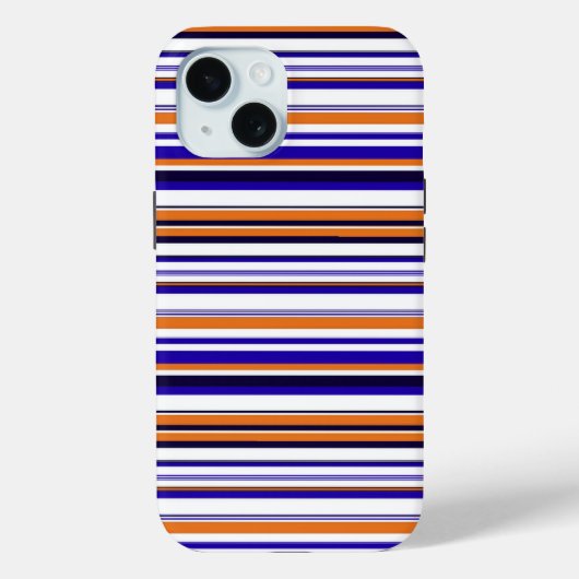 Coques Case-Mate iPhone Belles rayures bleues orange (Verso)