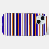 Coques Case-Mate iPhone Belles rayures bleues orange (Verso (horizontal))