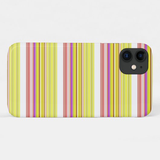 Coques Case-Mate iPhone Belles rayures jaunes blanches (Dos (Horizontal))