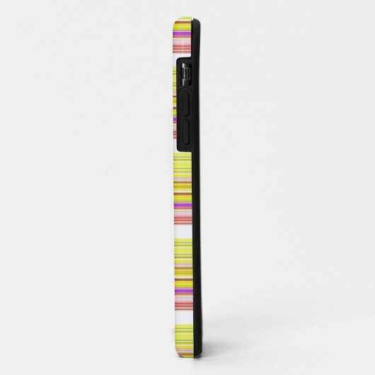 Coques Case-Mate iPhone Belles rayures jaunes blanches (Dos/Gauche)