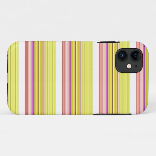Coques Case-Mate iPhone Belles rayures jaunes blanches (Dos (Horizontal))