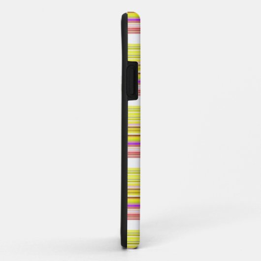 Coques Case-Mate iPhone Belles rayures jaunes blanches (Dos/Droite)