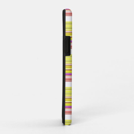 Coques Case-Mate iPhone Belles rayures jaunes blanches (Dos/Droite)