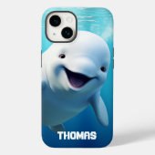Coques Case-Mate iPhone Béluga Baleine Cartoon bleu vert océan Arctique (Verso)