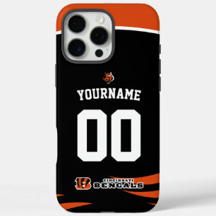 Coques iPhone 16 Pro Max Bengale Personnalisé Jersey Football Américain