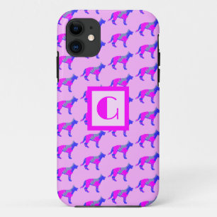 Case-Mate iPhone Case Berger allemand Chien alsacien Silhouette rose Mon