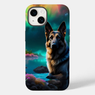 Coque Pour iPhone 14 Berger allemand sur un monde Alien