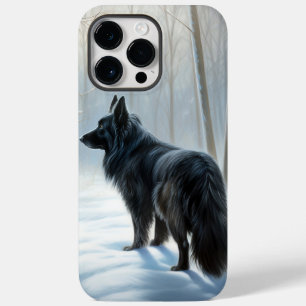 Coque Pour Pour iPhone 14 Pro Max Berger Belge Qu'il neige Noël
