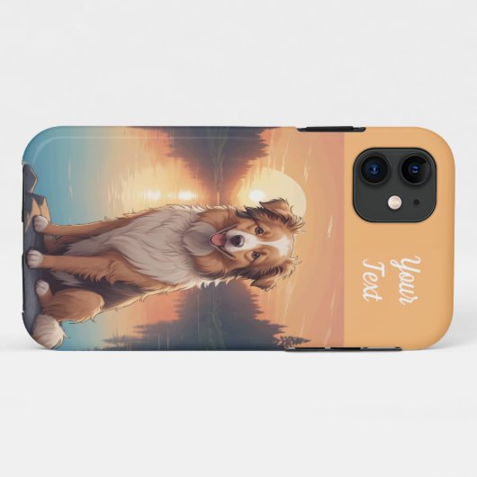 Coques Case-Mate iPhone Berger Collie par le lac (Dos (Horizontal))