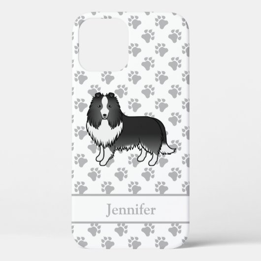 Coques Case-Mate iPhone Berger des Shetland Bi-Noir Dessin Animé Chien & N (Verso)