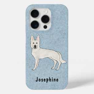 Coque iPhone 15 Pro Berger Suisse blanc GSD mignon chien avec nom