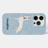Coques Case-Mate iPhone Berger Suisse blanc GSD mignon chien avec nom (Verso (horizontal))