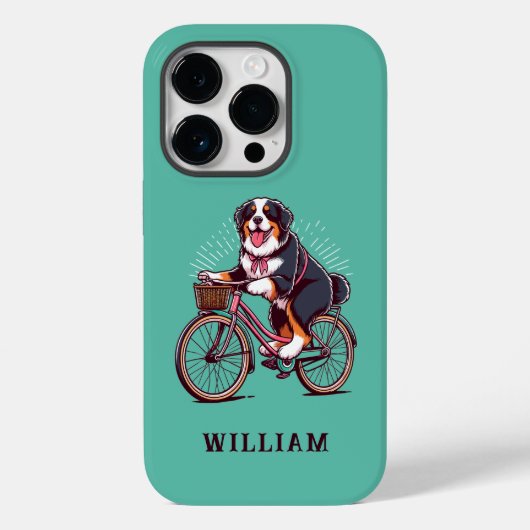 Coques Case-Mate iPhone Bernese Dog Biker, Vélo aventure Nom Customisé (Verso)