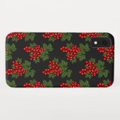 Coques Case-Mate iPhone Berries de Noël Floral Rouge (Dos (Horizontal))