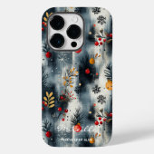 Coques Case-Mate iPhone Berries Festives personnalisées et flocons de neig (Verso)