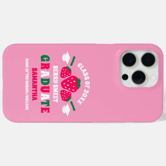 Coques Case-Mate iPhone Berry fraise Douce Graduation (Verso (horizontal))